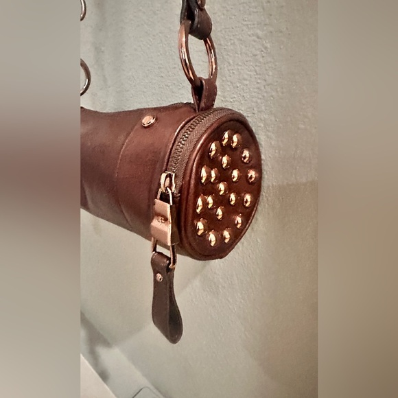 b. makowsky leather studded cylinder crossbody bag. - Picture 5 of 8